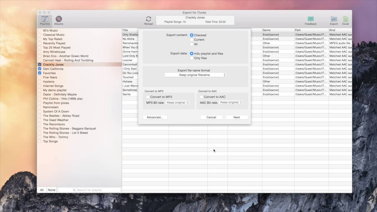 Export itunes music to pc