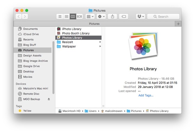 Apple photos external drive